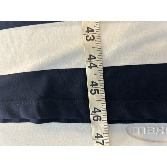Chico's Blue White Striped Knit Maxi Dress -‎ Size 2 - Picture 12 of 13